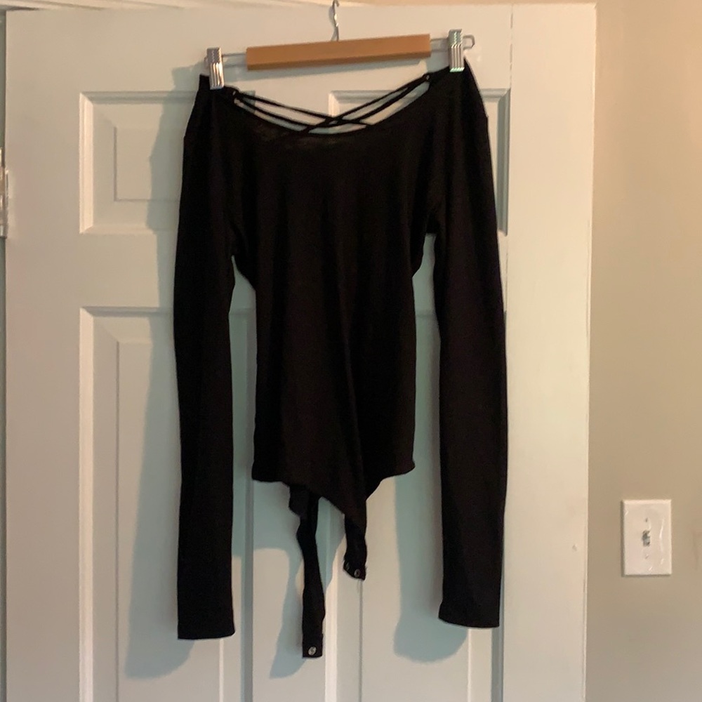 Black Open Back Bodysuit